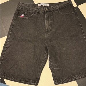 Black Denim Men Shorts